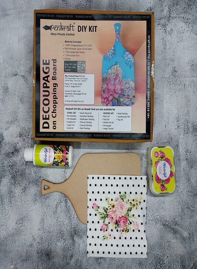 Penkraft Decoupage Art on Chopping Board DIY Kit | Free Video Tutorial - Image 2
